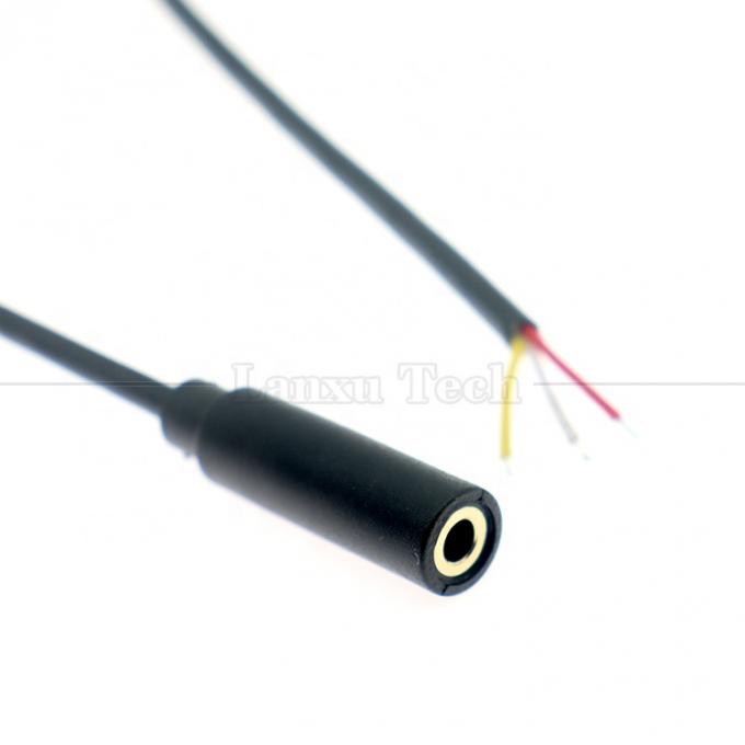 Customizado 3.5mm TRS 3 pólos Shield Audio Jack Feminino para abrir Stripped Tinned Cabos de fio de ponta nua 2
