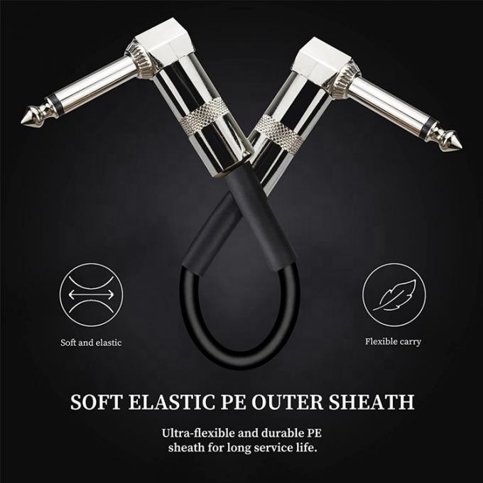 1/4 TS Jack Pedal de trança elétrica Guitar Patch Lead Stereo Instrument Cable 1
