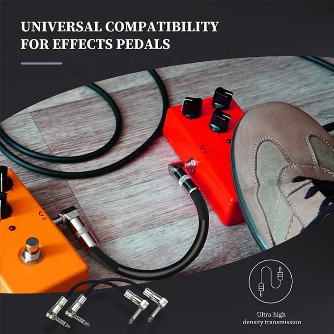1/4 TS Jack Pedal de trança elétrica Guitar Patch Lead Stereo Instrument Cable 5