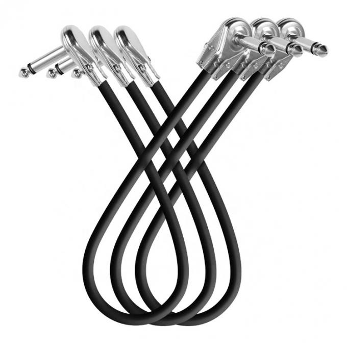 1/4 6,35 mm Prateado Dourado Ângulo Direito Mono TS Jack de Áudio Instrumento Guitarra Patch Cable 4