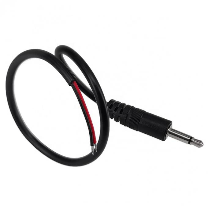 3.5mm 2 Polos TS Audio Mono Jack macho Plug to Bare Wires cabo de ponta aberta 3