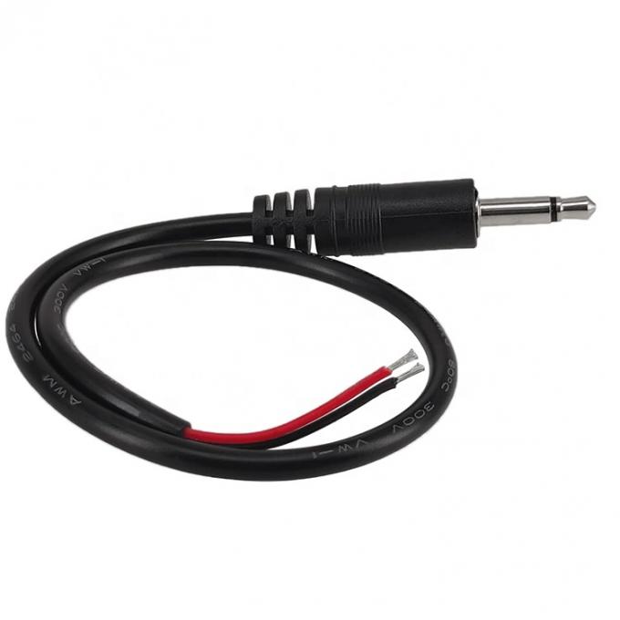 3.5mm 2 Polos TS Audio Mono Jack macho Plug to Bare Wires cabo de ponta aberta 4