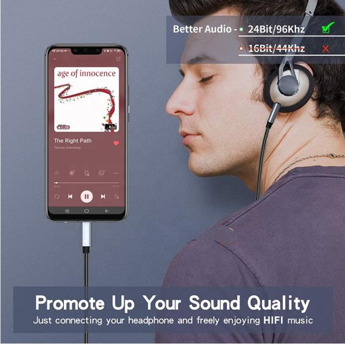 DAC USB Tipo C para 3.5mm Jack de áudio macho cabo AUX fone de ouvido Dongle Adaptador para Google Pixel 3