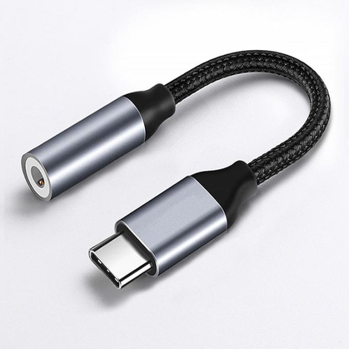 Fones de ouvido de alta compatibilidade DAC entrelaçados USB Tipo C para adaptador de áudio de 3,5 mm para Pixel Google 0