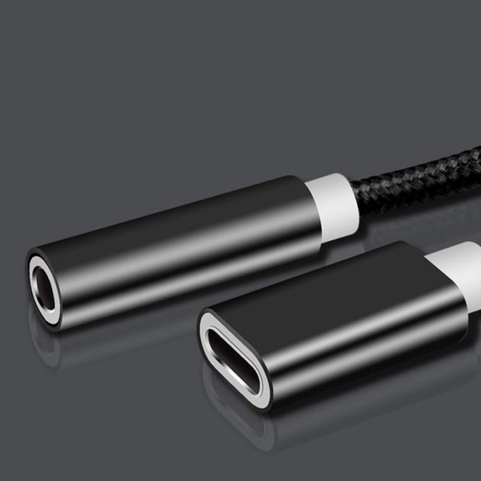 2 em 1 Tipo C a 3,5 mm Carregador Fone de ouvido Jack de áudio USB C Cable Portátil Tipo-C a 3,5 mm Adaptador de conector para telefone celular 4