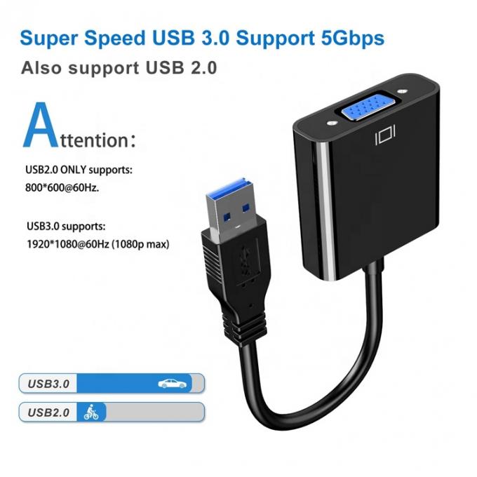 Convertidor de vídeo de multi-exibição USB 3.0 para VGA Adaptador para PC Laptop Monitor Projector HDTV 1