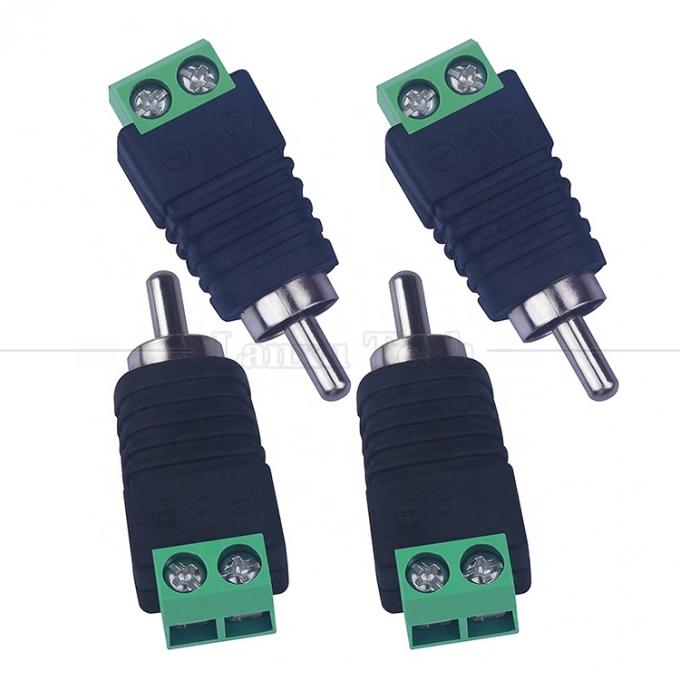 RCA Fêmea macho para parafuso Terminal AV Phono Solderless Plug Wire Connector Converter Adaptador de áudio 0