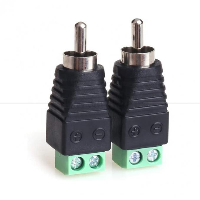 RCA Fêmea macho para parafuso Terminal AV Phono Solderless Plug Wire Connector Converter Adaptador de áudio 3