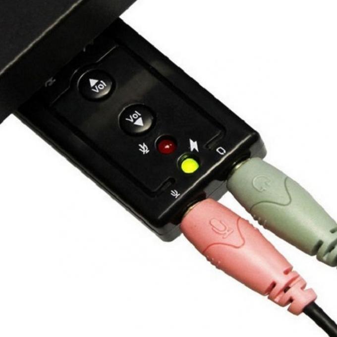 Plug and Play Audio Mic Studio Adaptador de cartão de som externo USB 4