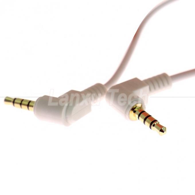 Ângulo de 90 graus Homem para Homem 3,5 mm 3 4 polos TRS TRRS Mono Microfone Áudio estéreo Jack Patch Adaptador de cabo para fones de ouvido 1