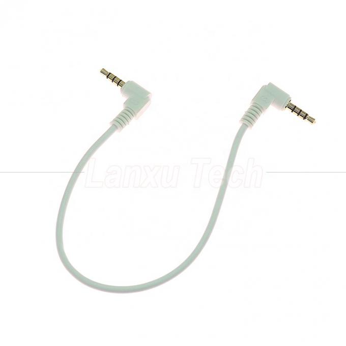 Ângulo de 90 graus Homem para Homem 3,5 mm 3 4 polos TRS TRRS Mono Microfone Áudio estéreo Jack Patch Adaptador de cabo para fones de ouvido 0