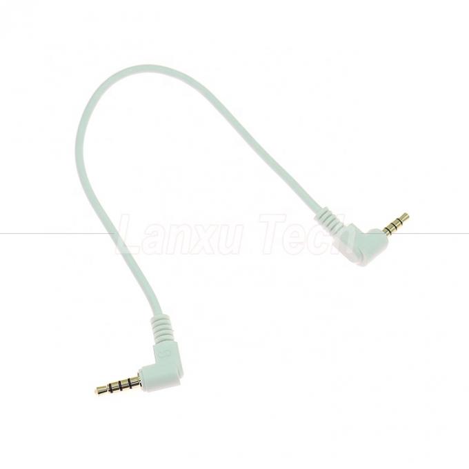 Ângulo de 90 graus Homem para Homem 3,5 mm 3 4 polos TRS TRRS Mono Microfone Áudio estéreo Jack Patch Adaptador de cabo para fones de ouvido 3
