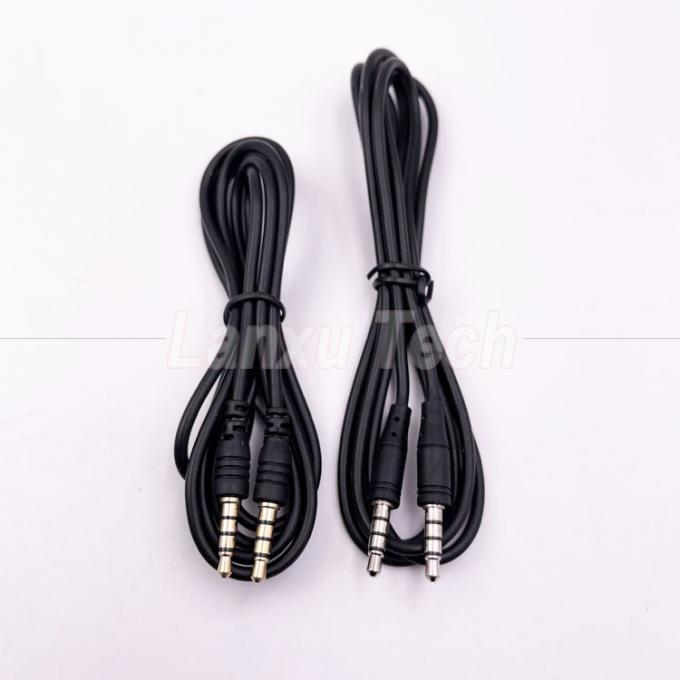 Stock Homem para Homem 3.5mm 4 Polos Jack estéreo Microfone cabo de extensão de áudio para fones de ouvido alto-falante de computador 5