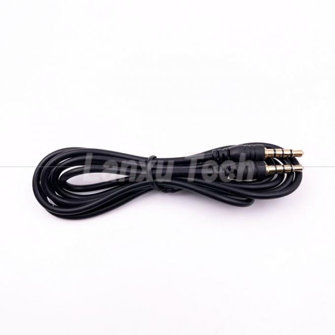Stock Homem para Homem 3.5mm 4 Polos Jack estéreo Microfone cabo de extensão de áudio para fones de ouvido alto-falante de computador 4