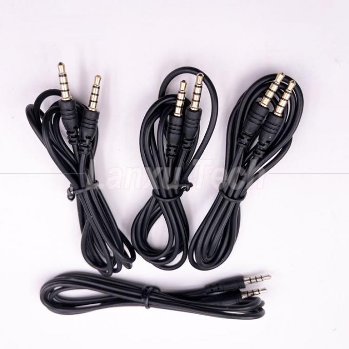 Stock Homem para Homem 3.5mm 4 Polos Jack estéreo Microfone cabo de extensão de áudio para fones de ouvido alto-falante de computador 2