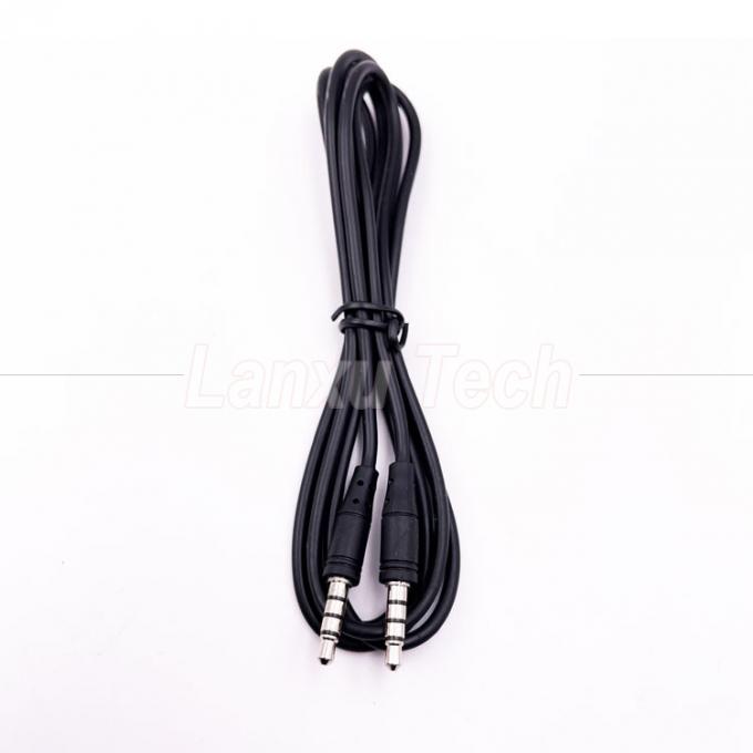 Stock Homem para Homem 3.5mm 4 Polos Jack estéreo Microfone cabo de extensão de áudio para fones de ouvido alto-falante de computador 3