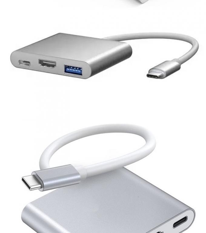 3 em 1 PD Carregamento 4K 1080P USB Tipo C OTG Docking Station Hub Adaptador 5