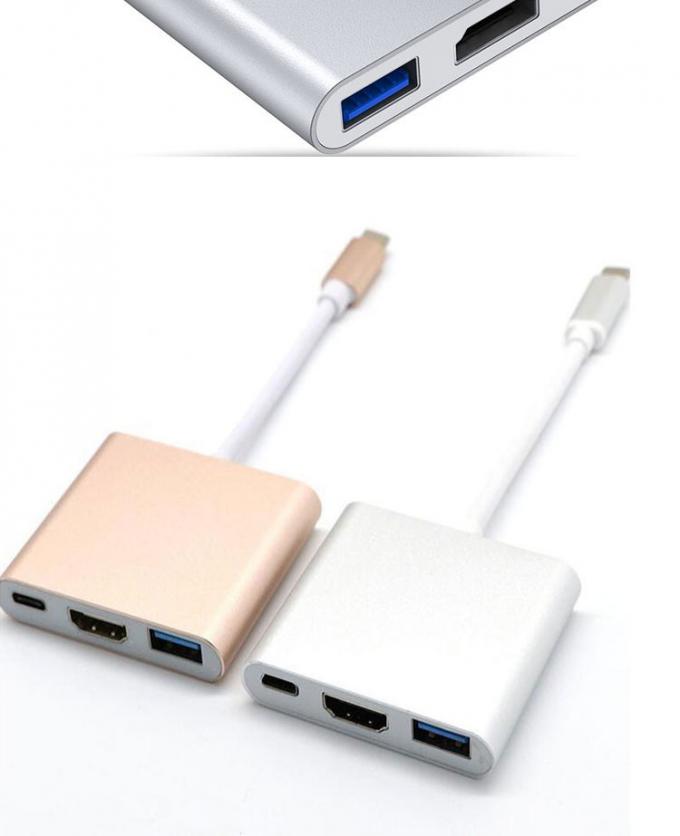 3 em 1 PD Carregamento 4K 1080P USB Tipo C OTG Docking Station Hub Adaptador 6