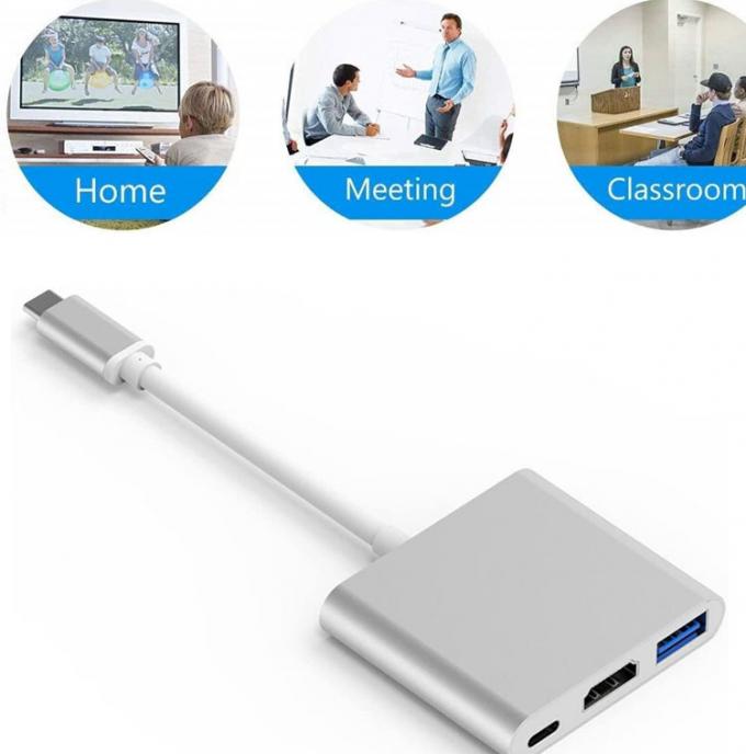 3 em 1 PD Carregamento 4K 1080P USB Tipo C OTG Docking Station Hub Adaptador 4