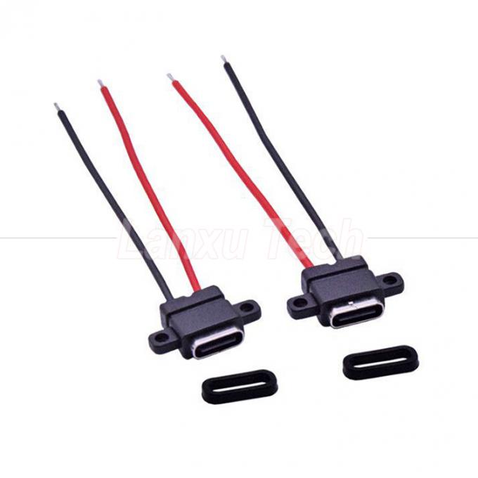 Cable de fio de tomada de tomada feminina USB tipo C soldeiro à prova d'água para impressora de laptop 4