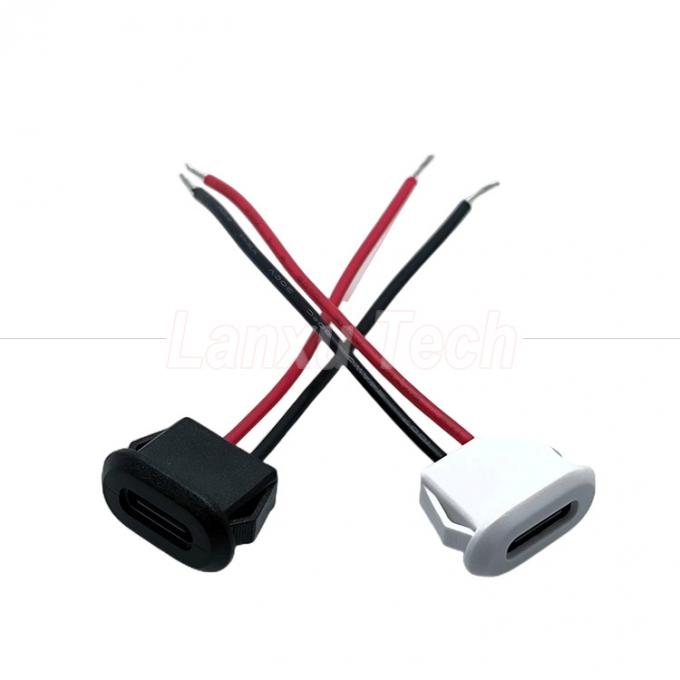 Cable de fio de tomada feminino à prova d'água USB tipo C 2 pin para veículos de lâmpadas 1