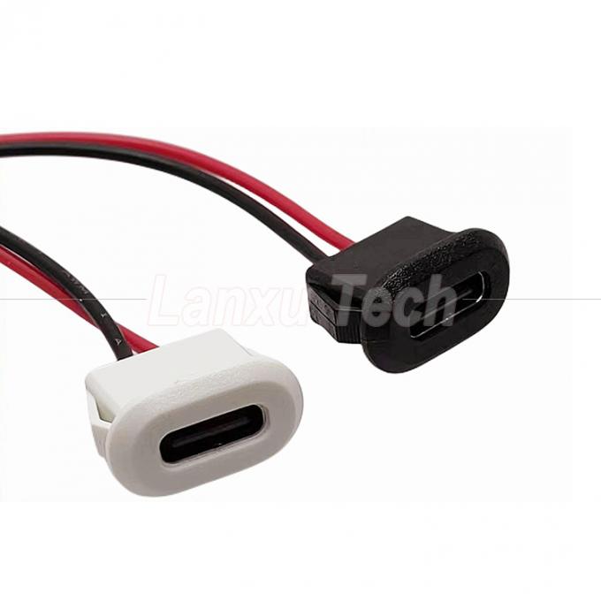 Cable de fio de tomada feminino à prova d'água USB tipo C 2 pin para veículos de lâmpadas 3