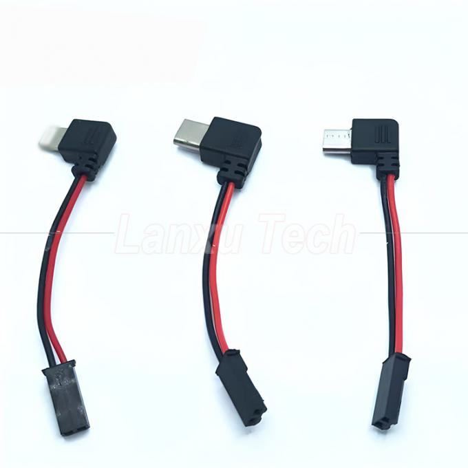 90 graus ângulo direito USB 8 pin Micro Tipo C para JST SYP cabo de conector para motociclista carregador de celular magnético 0