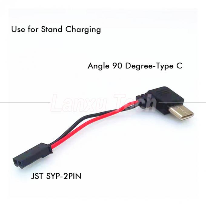90 graus ângulo direito USB 8 pin Micro Tipo C para JST SYP cabo de conector para motociclista carregador de celular magnético 3