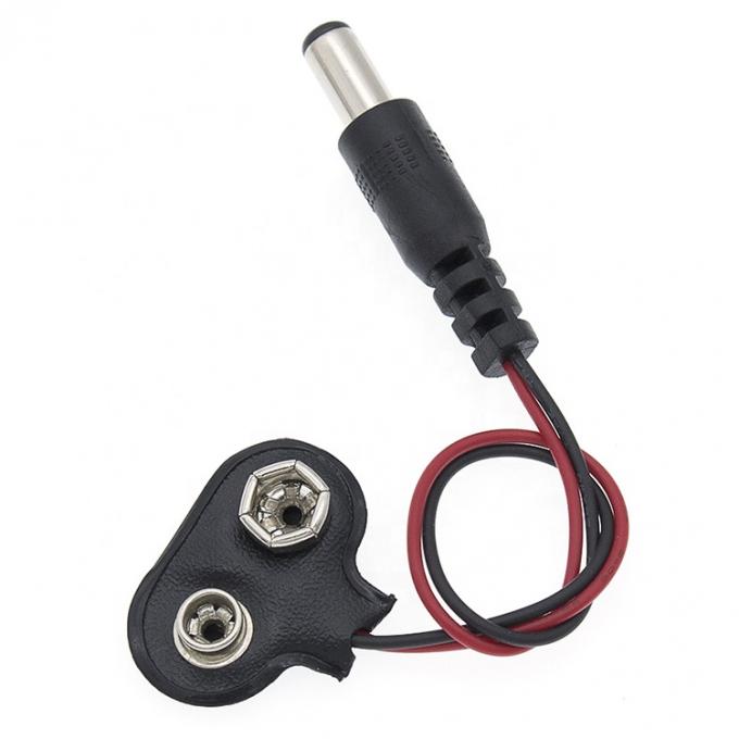 9V Bateria Snap Clip Connector para DC Macho 5.5 2.1mm Jack Plug Power Cable para suportes de bateria 2