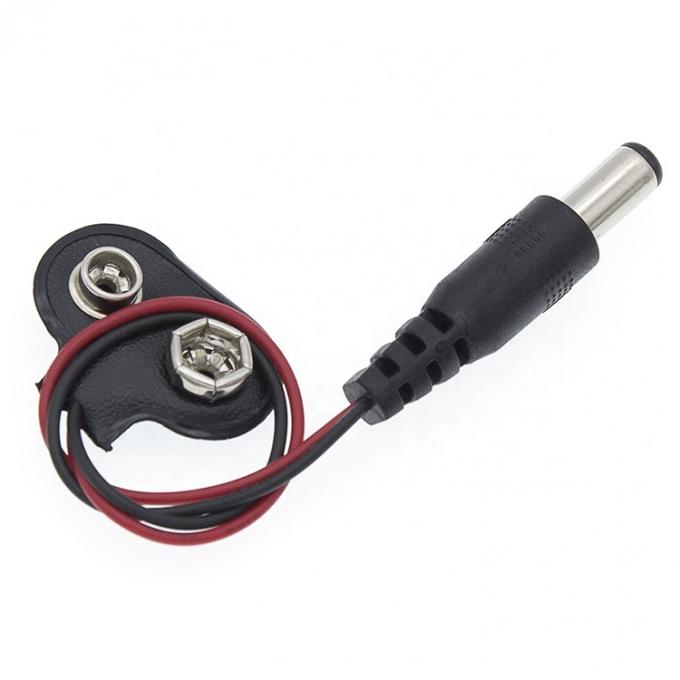 9V Bateria Snap Clip Connector para DC Macho 5.5 2.1mm Jack Plug Power Cable para suportes de bateria 1