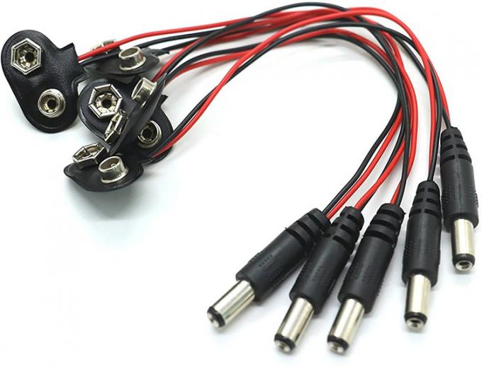 9V Bateria Snap Clip Connector para DC Macho 5.5 2.1mm Jack Plug Power Cable para suportes de bateria 5