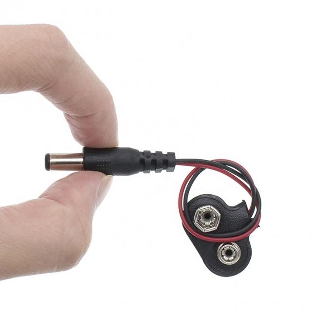9V Bateria Snap Clip Connector para DC Macho 5.5 2.1mm Jack Plug Power Cable para suportes de bateria 6