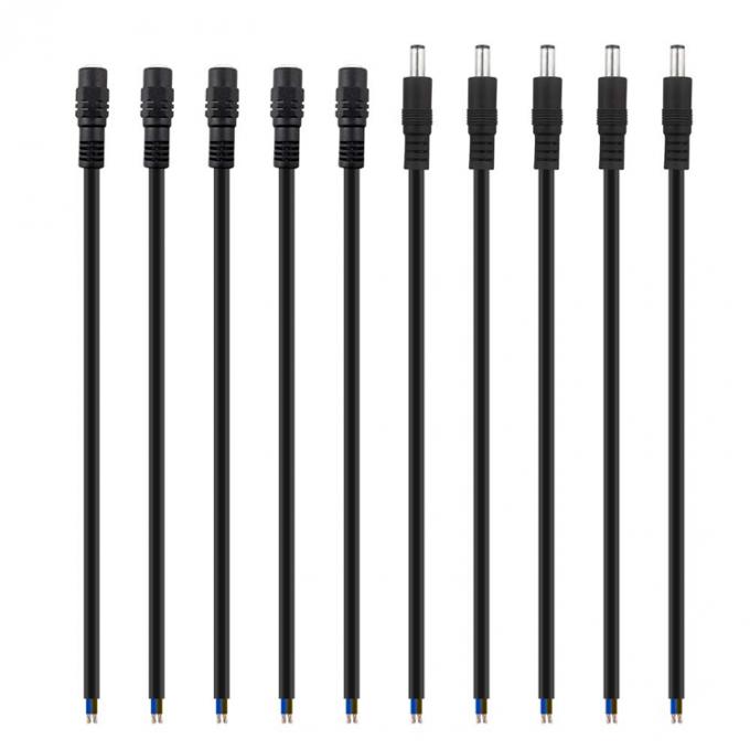 CUSTOM DC macho Jack de barril feminino 2.1x5.5mm para abrir Pigtail DC cabo de alimentação 1