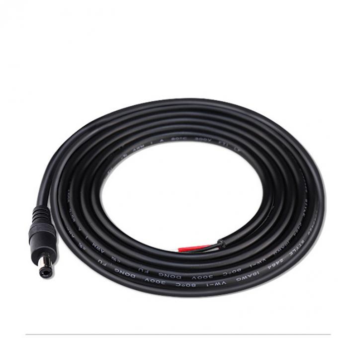 CUSTOM DC macho Jack de barril feminino 2.1x5.5mm para abrir Pigtail DC cabo de alimentação 6