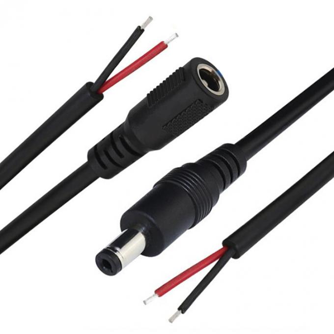 DC 2.1x5.5mm Conector de barril de tomada masculino-feminino para abrir cabo de alimentação DC Pigtail 6