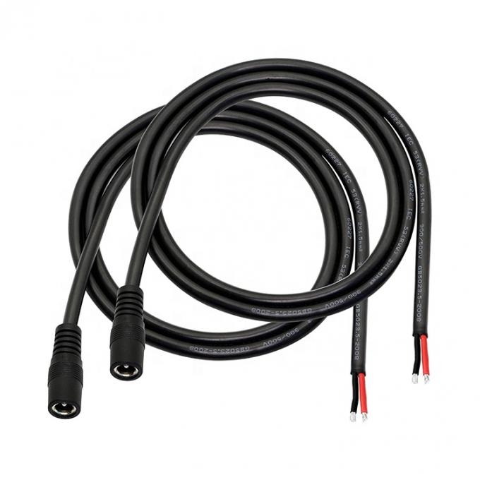 12V 24V DC Jack de entrada de alimentação 2.1x5.5mm Conector de barril de tomada masculino-feminino para abrir cabo de alimentação DC Pigtail 1