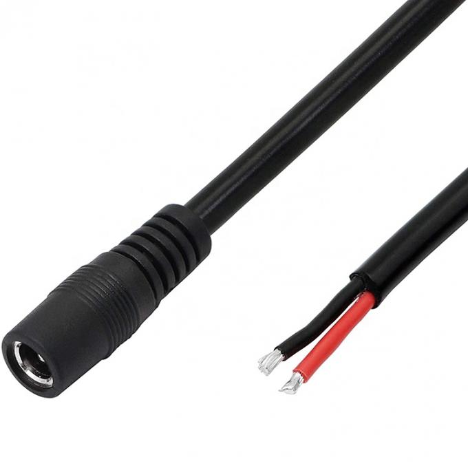 12V 24V DC Jack de entrada de alimentação 2.1x5.5mm Conector de barril de tomada masculino-feminino para abrir cabo de alimentação DC Pigtail 3