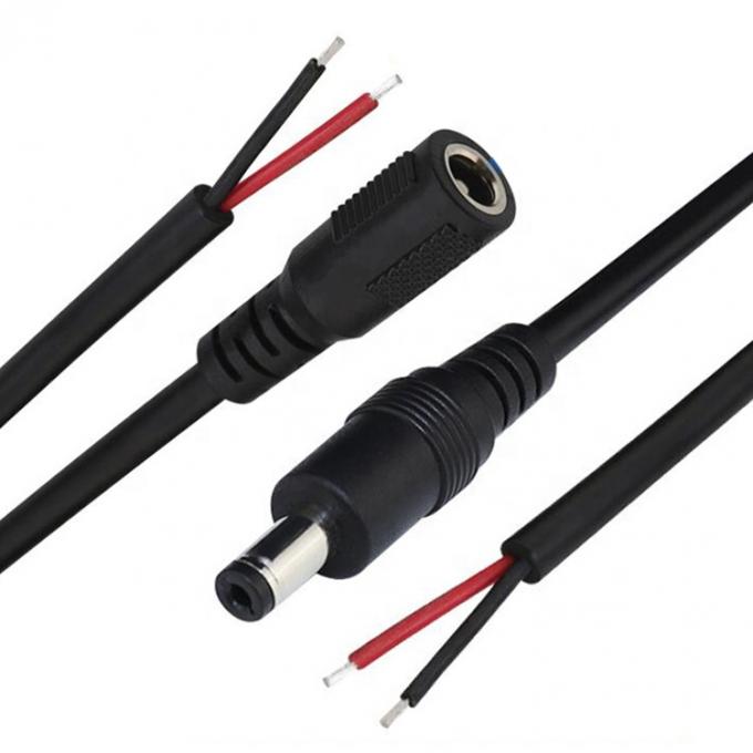 12V 24V DC Jack de entrada de alimentação 2.1x5.5mm Conector de barril de tomada masculino-feminino para abrir cabo de alimentação DC Pigtail 7