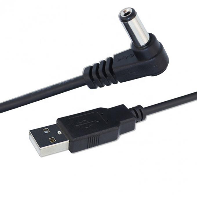 USB personalizado macho para ângulo direito 5,5 x 2,1 mm 2,5 3,5 1,35 conector macho cabo DC 3