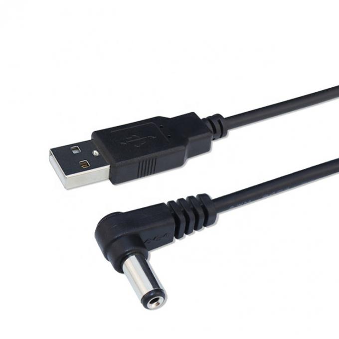USB personalizado macho para ângulo direito 5,5 x 2,1 mm 2,5 3,5 1,35 conector macho cabo DC 6