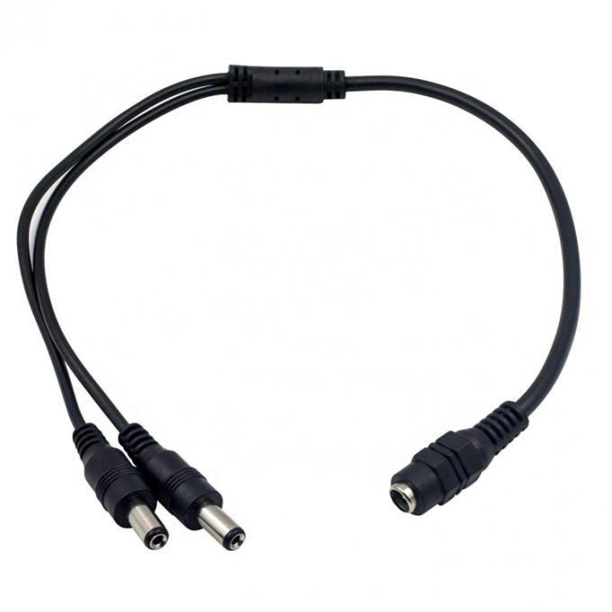 1 a 2 maneiras 1 Fêmea a 2 Homem 5.5x2.1 mm Cable DC Power Supply Splitter para câmera de vigilância de vídeo LED Strip 1