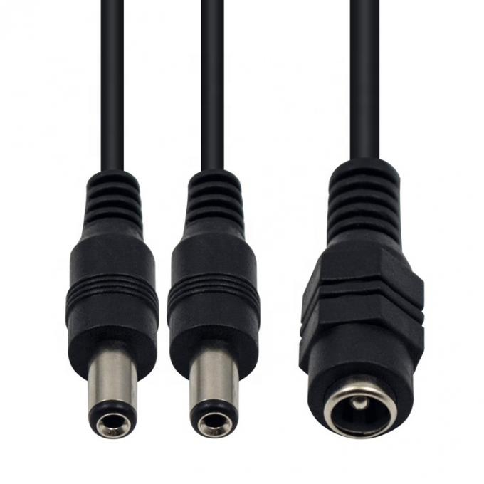 1 a 2 maneiras 1 Fêmea a 2 Homem 5.5x2.1 mm Cable DC Power Supply Splitter para câmera de vigilância de vídeo LED Strip 4