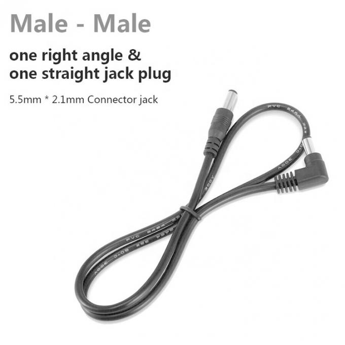 90 graus ângulo direito do macho para o macho reto 5.5x2.1mm Jack de barril DC cabo de extensão de energia 3