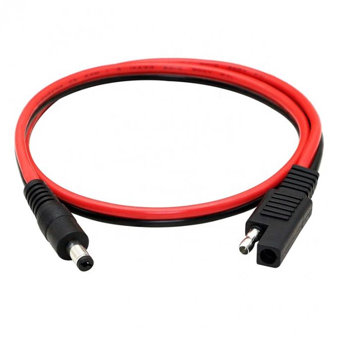 14AWG DC Plug 5.5x2.1mm macho para SAE 2 pin conectores cabo de extensão para painel solar automotivo RV 0