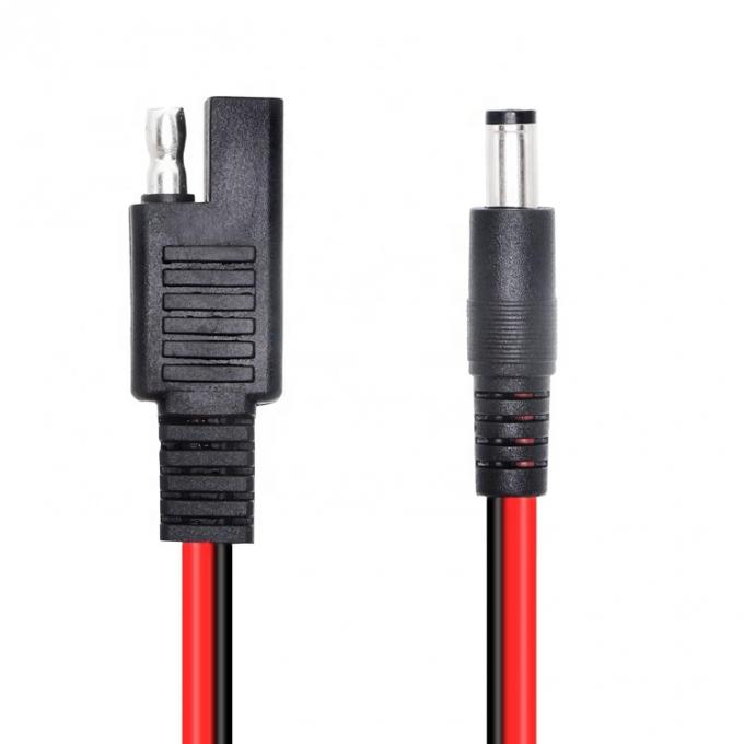 14AWG DC Plug 5.5x2.1mm macho para SAE 2 pin conectores cabo de extensão para painel solar automotivo RV 1
