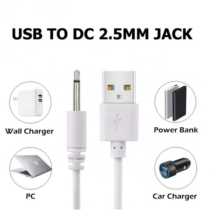 Multi Dimensões USB para 2.5mm DC Jack cabo de carregamento de energia para vibrador 1