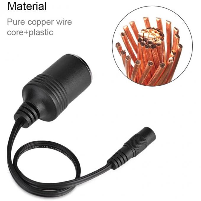 120W 12V 10A Soquete de cigarro de carro feminino para DC 5.5mm x 2.1mm cabo de adaptador de energia 3