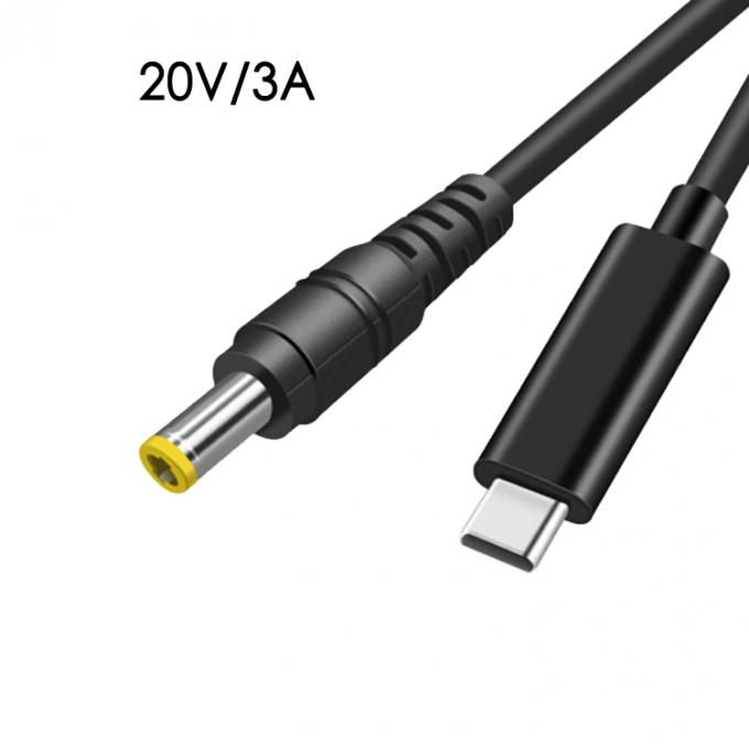 60W 20V 3A USB Tipo C PD Carregamento para DC Jack Adaptador de Energia Cable para laptop 2