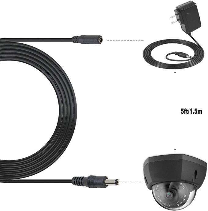 Masculino para Feminino 5.52x1 5.5x2.5 3.5x1.35 4.0x1.7mm Cable de Extensão de Potência CC para CCTV Camera LED Light 5