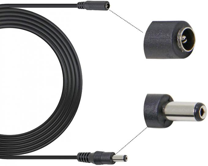 Masculino para Feminino 5.52x1 5.5x2.5 3.5x1.35 4.0x1.7mm Cable de Extensão de Potência CC para CCTV Camera LED Light 3